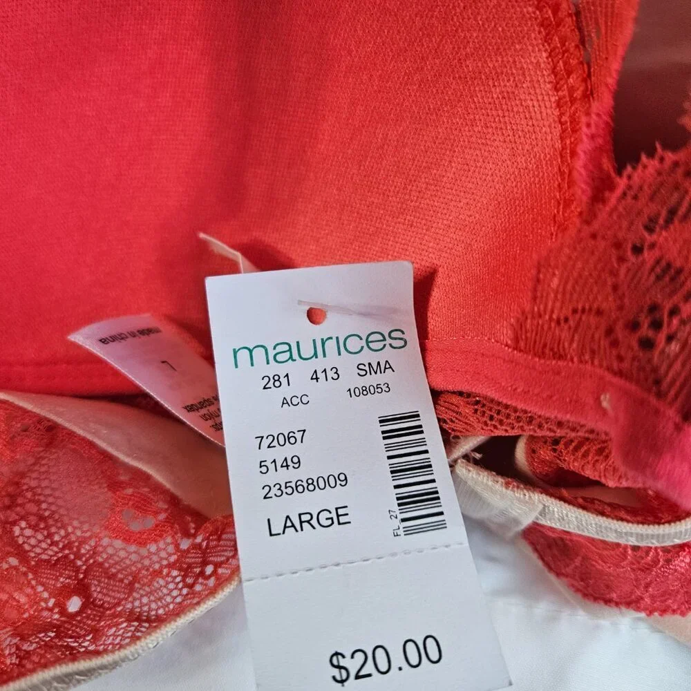 Maurice’s coral bra‎ Large NWT